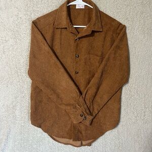 Pink Lily Women's Shacket S Brown Corduroy. Lightweight Fall Preppy Casual